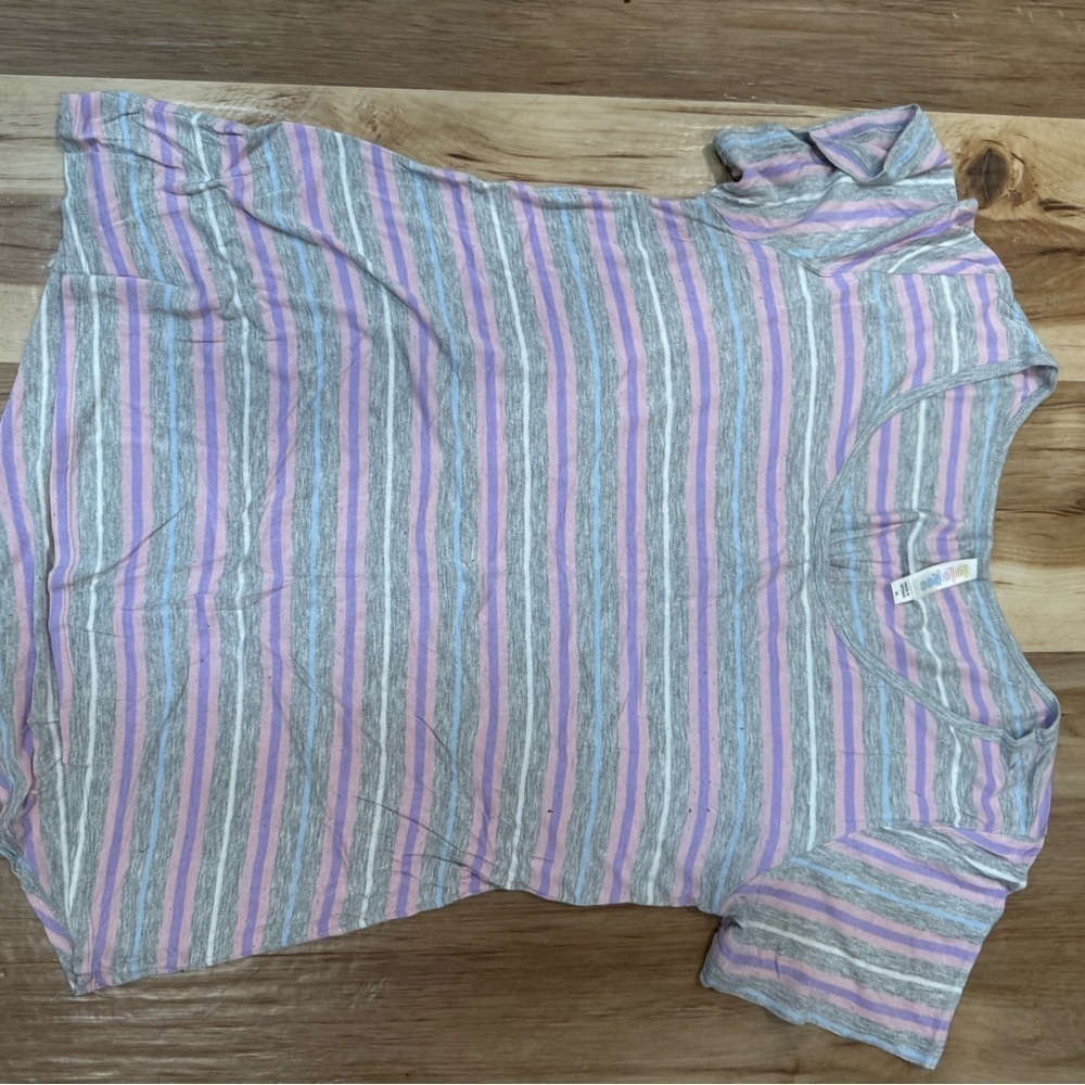 Lularoe Striped Gray and Pink T-Shirt
